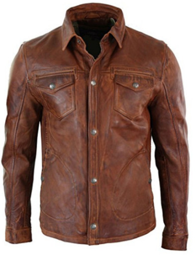 羊革シャツ 本革 ライダーバイカーシャツ 羊革ジャケット Real Leather Rider Biker Shirt Jacket