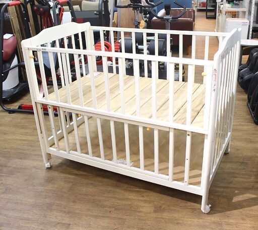 (Y)北大前! 札幌 引取 カトージ ベビーベッド 02160 FS-0005 タチベッド ホワイト ベビー用品 ベッド ～生後24か月以内