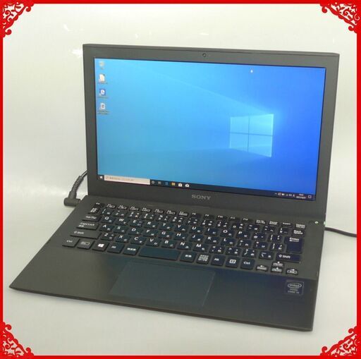 軽量 薄型 ノートパソコン 中古美品 爆速SSD フルHD 11.6型 SONY SVP112A16N 第4世代Core i3 4GB 無線 WiFi カメラ Windows10 Office