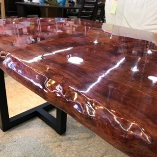 一枚板ダイニングテーブル　ブビンガ 無垢材