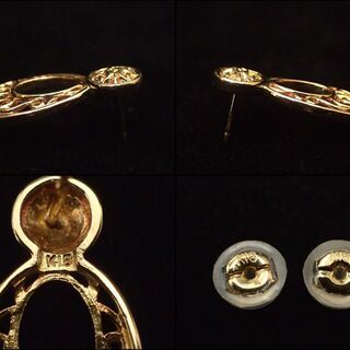 E500 ゴールド K18 YG ピアス 両耳 5.2g アクセサリー