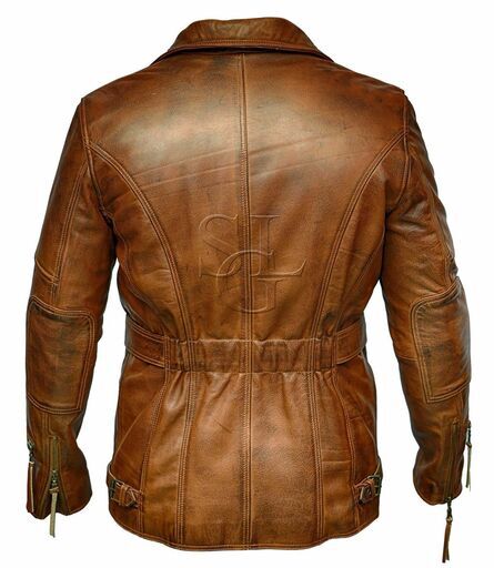 牛革ロングコート 本革 ロングコートジャケット Real Cow Leather Long Coat Jacket.......