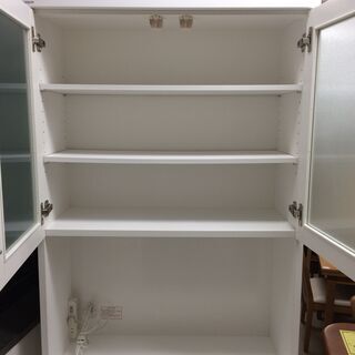 J667 ニトリ スリム食器棚 キッチンボード ダリア DAHLIA 80KB-WH