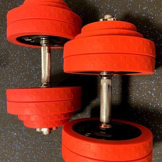 28ミリ ラバー付き バーベル・ダンベル 合計120キロ分【2021年11月末以降引き渡し】