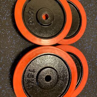 28ミリ ラバー付き バーベル・ダンベル 合計120キロ分【2021年11月末以降引き渡し】