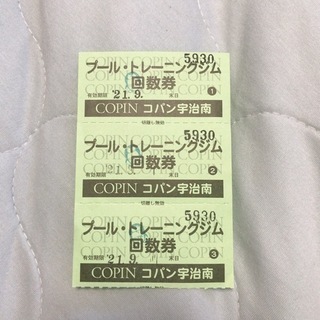 【ネット決済】コパン宇治南　プールジムチケット　660円×3回分