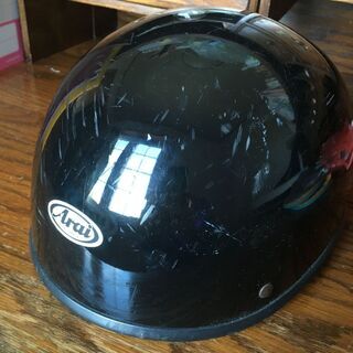バイク用ヘルメット　フリーサイズ(57～60Cm)　黒