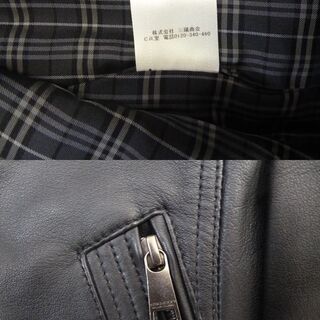新品未使用 最高級 バーバリーブラックレーベル 羊革 ラムレザーノバチェック ライダースジャケット  黒 Mサイズ 
