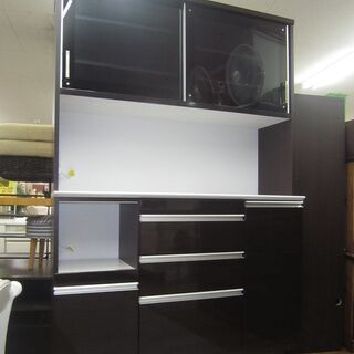 R079 国産大江木工製 キッチンボード、食器棚、幅140cm 訳あり