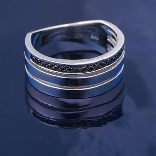 Pt900 ブラックダイヤモンド リング 品番r20-460