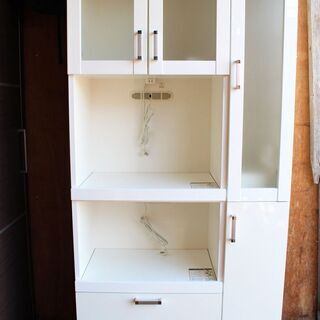 収納家具 苫小牧発☆良品!!共和産業 ルーナ キッチンボード ホワイト 