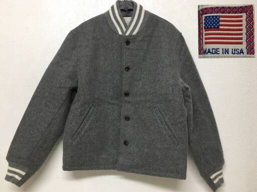 ⭕⭕⭕HY3/38 美品 thom browne ウール スタジャン アウター ジャケット グレー メンズ １ USA製 トムブラウン コート⭕⭕⭕