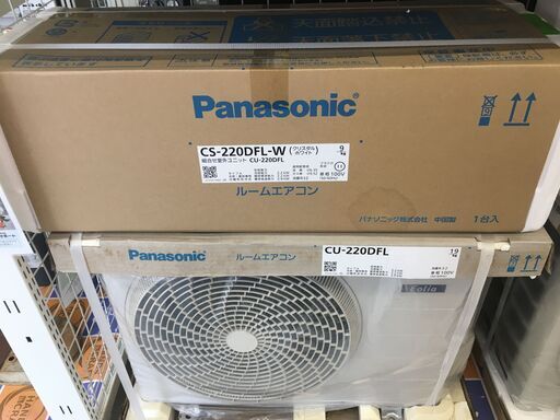 Panasonic パナソニック ルームエアコン CS-220DFL-W 主に6畳 室外機付き 未使用品 100V