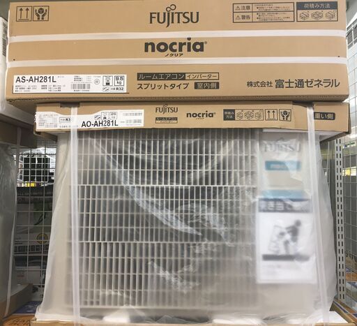 富士通 AS-AH281L エアコン 2.8kW 100V 2021年製 約10畳用 未使用品 室外機付き