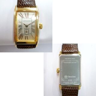 本物 HAMILTON アードモア スクエア 6266 レディース スモセコ