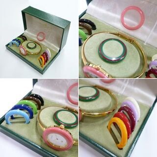 本物 GUCCI チェンジブレス 11/12 レディース 2針 クオーツ バングル