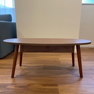 オーバル型ローテーブル 幅95×奥行40×高さ37cm