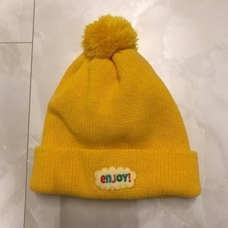 通園帽子　ニット帽　黄色
