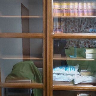 ガラス扉の本棚です