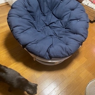 丸いソファー紺×白 1000円