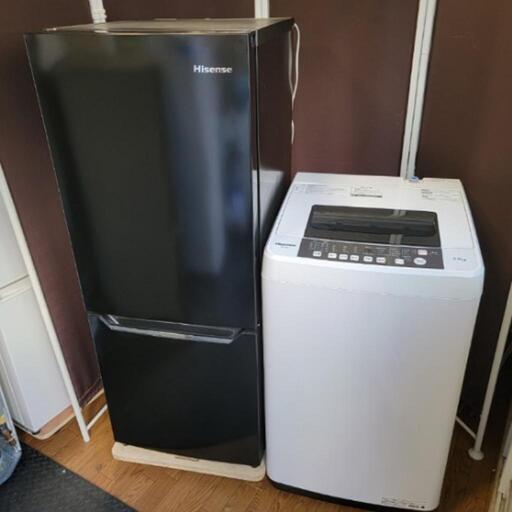 h1105売約済み❌2019年製！ブラックインテリア♪ Hisense 家電セット 冷蔵庫 洗濯機