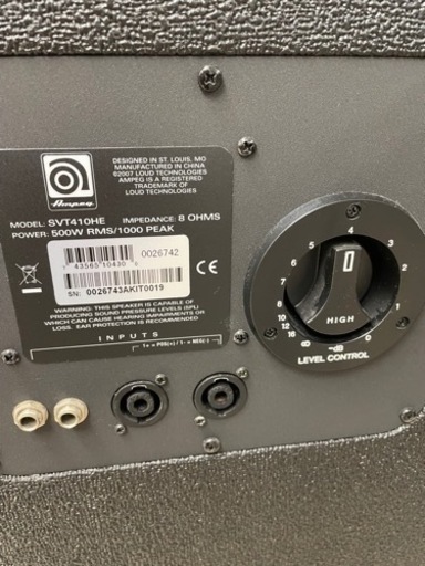 ☆242 【値下げ中！】 Ampeg ベース用キャビネット SVT410HE 音響 USED 