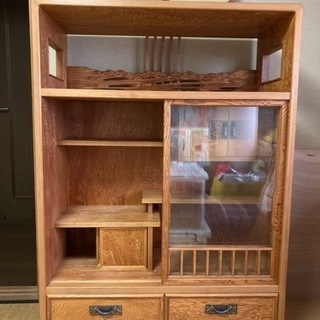 茶箪笥　アンティーク 大正時代のアンティーク和風キャビネットケヤキ材製