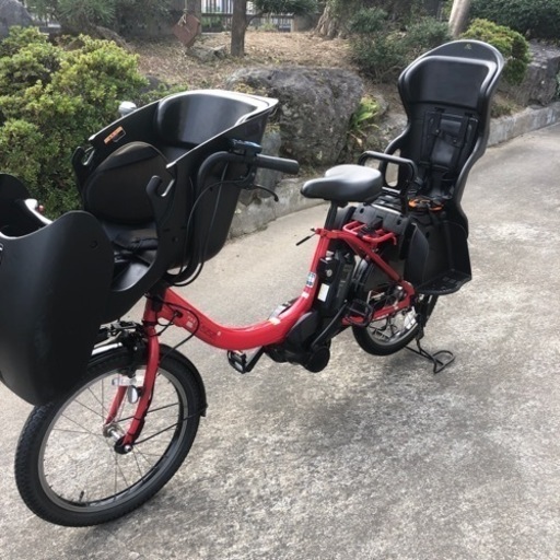 美品YAMAHA KISS電動アシスト前後子供乗せ後ろ新品ヤマハオリジナルヘットレス付き