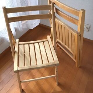 木製折り畳み椅子　2脚