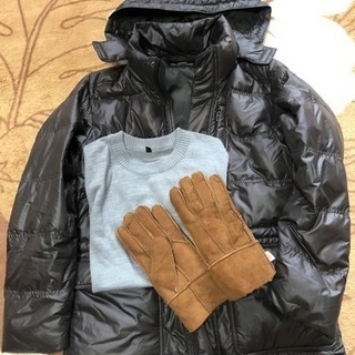 メンズダウンコート（M）・セーター（M）ムートン手袋セット