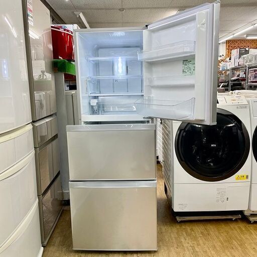 美品【 TOSHIBA 】東芝  340L 3ドア 冷凍冷蔵庫 真ん中野菜室 ロータイプ 自動製氷機付 GR-H34S