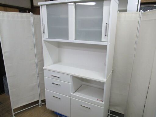 JKN3268/食器棚/キッチンボード/ホワイト/横幅105cm/ニトリ/NITORI/RIPE-105KBS/中古品/
