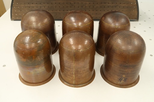 帽子用金型（たぶん銅製）　クロッシェ子供サイズ　6個