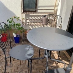 【ネット決済】ガーデンテーブル&チェア2脚セット