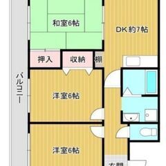 【千代田小学校区】敷金・仲介手数料無料！全室６帖の使いやすい間取りです！３階角部屋！ - 河内長野市