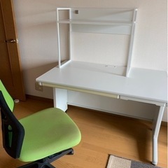 500円‼︎パソコンデスク　学習机　シンプル　椅子、棚セット