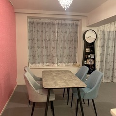 美品　テーブルセット　4人掛け　大理石風