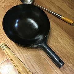 中華鍋とお玉とササラのセット