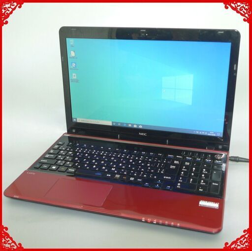新品SSD 中古美品 レッド ノートパソコン 15型ワイド NEC PC-LS350RSR 第4世代Core i5 8GB Blu-ray 無線 Bluetooth Win10 Office