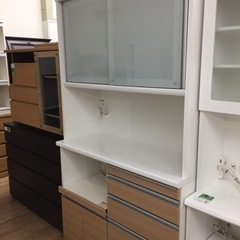 松田家具のレンジボード（ブラウン×ホワイト）です。【トレファク東 