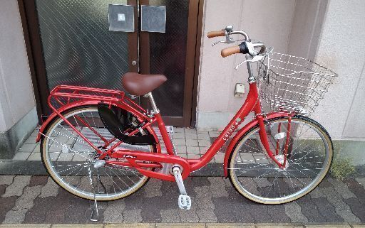 Calad[サラダ]26吋 フリーパワー搭載ファミリーサイクル(TOMATO) アルミ/内装3段/LEDオート