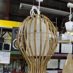 吊り照明　竹製　ペンダントライト　１灯　電球　和風　アジアン