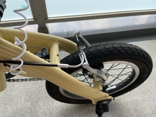 引き取り限定ログアウトランク14インチ折りたたみ自転車 ベージュ