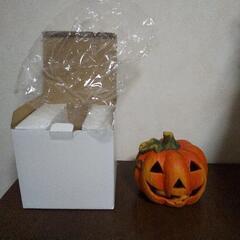 ［未使用］ハロウィン かぼちゃのライト付き置き物(焼き物)