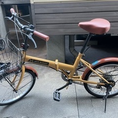【ネット決済】折りたたみ自転車　黄色