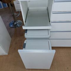 パモウナ　キッチンカウンター　ダストBOX2個付　白　　【愛品倶楽部柏店　問い合わせ番号　１５１-００７２２１　００２】