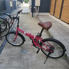 【ネット決済】ピンクの大人用の折り畳み自転車