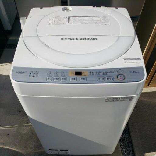 ☆美品☆ SHARP シャープ 6.0kg 全自動洗濯機 ES-GE6C-W 2019年製 ホワイト