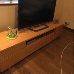 【ネット決済・配送可】天然木のテレビボード　180cm