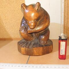 【ネット決済・配送可】木彫り熊　